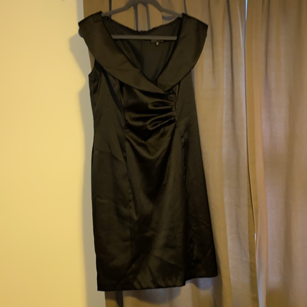LBD off shoulder black cocktail dress